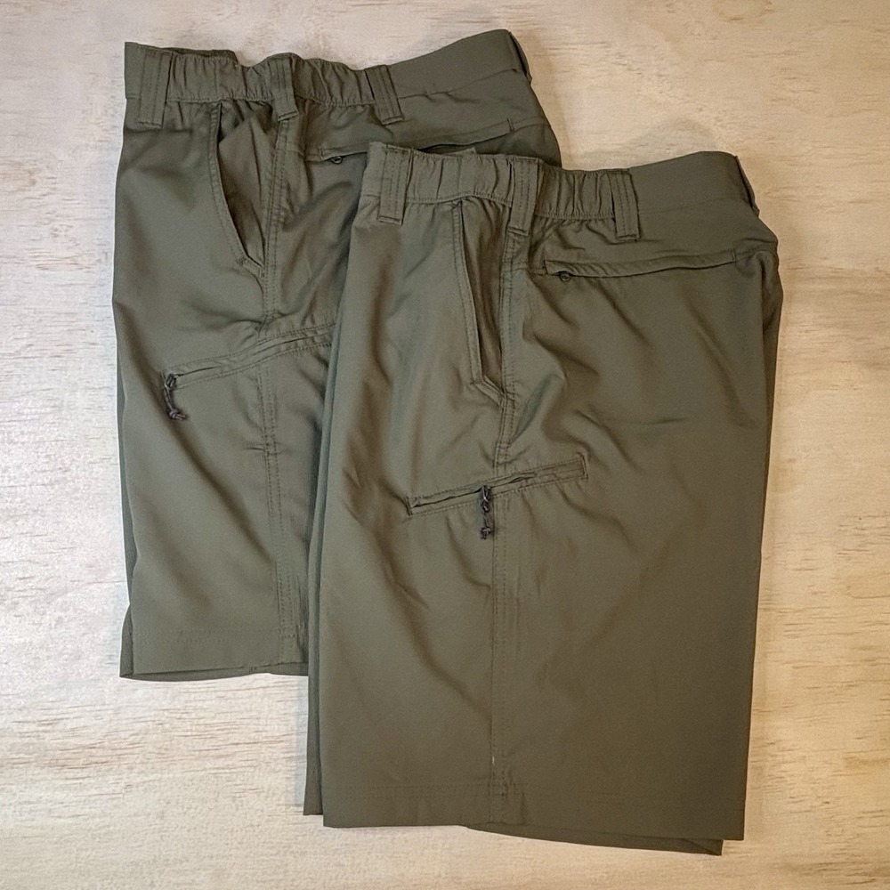 (2) Wrangler Shorts Men 36 Olive Outdoor Hiking Activewear Casual Hybrid Bottoms